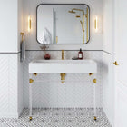 Modway Redeem 40" Acrylic Wall-Mount Bathroom Vanity - Clear/White-Acrylic Frame