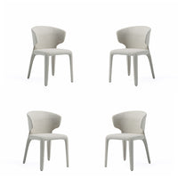 Manhattan Comfort Conrad 20.47" Mid-Century Modern Woven Tweed Upholstered Dining Chair - Wheat - Set of 4-Mid-Century Modern Dining Chair for Dining Room Use. Set of 4