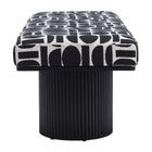 Zuo Botoia Bench - Black/White-Dimensions: 18.1" L x 48.4" W x 16.9" H