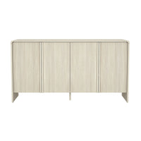 Manhattan Comfort Novara 60" Contemporary 4-Door Sideboard - Whitewashed Oak-Wood Grain Laminate Finish: Warm, natural wood look with a durable, easy-to-clean surface