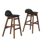 Modway Juno Wood Bar Stool - Brown - Set of 2-Low Backrest
