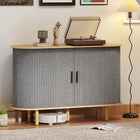 HOMCOM 47.2" L Fluted Sideboard Buffet Cabinet - Grey-Versatile as a living room cabinet, sideboard, coffee bar cabinet, entryway cabinet and more