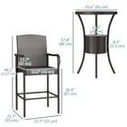 Outsunny 3 Pieces Patio Bar Set with Ice Bucket, Dark Brown-With quality steel construction, our barstools can bear 350 lb (160 kg) weight so that they are more robust  