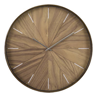 Monarch Specialties 9051 20" Round Wall Clock - Light Brown-This 20" round wall clock features a sleek, wood-look light brown face encased in a durable brown plastic frame, for an ideal decorative element in any modern home decor setting