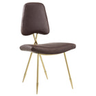 Modway Ponder Antique Faux Leather Dining Side Chair - Brown-Modern Dining Side Chair