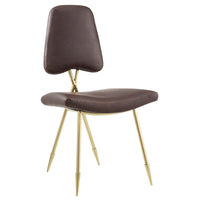Modway Ponder Antique Faux Leather Dining Side Chair - Brown-Modern Dining Side Chair