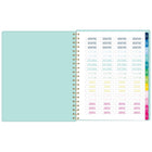 Emily Ley Simplified 2026-27 Weekly/Monthly Planner - 8-3/4" x 7-3/4" - Mint - Bilingual-Durable poly cover in mint highlighted by a gold foil-bordered date badge