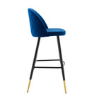 Modway Cordial Performance Velvet Bar Stools - Navy - Set of 2-Bar Stool Weight Capacity: 300 lb