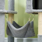 PawHut 70" Cat Tree Tower with Condo and Hammock - Bluish Grey-Material: Particle board, Plush (100% Polyester), Sisal 