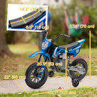 Qaba Kids 12V Dirt Bike with Twist Grip Throttle, Training Wheels and Music - Blue-Built-in music and power indicators for fun and information 