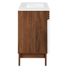 Modway Render 36" Bathroom Vanity - White/Walnut/White-Full-Extension Drawers