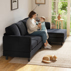 HOMCOM L Shape 4 Seater Corner Sofa with Chaise Lounge - Charcoal Grey-Reliable multilayer board frame with 8 legs supports up to 882 lb. (400 kg)