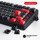 Cybeart X75 Rhino TKL CNC Aluminium Wireless RGB Gaming Keyboard - Black/Red/Grey-1000 Hz ultra-fast polling with 1 ms latency for precise, lag-free input in gaming or work