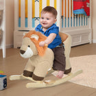 Qaba Baby Rocking Horse Lion with Sound - Brown-Cute lion top seat is soft, plush, and comfortable 