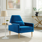 Modway Liliana Performance Velvet Armchair - Navy-Performance Velvet Upholstery