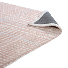 Modway Kaja Abstract Plaid Area Rug - 5 ft W x 8 ft L - Ivory Cameo Rose/Light Blue-Stain Resistant / Easy To Clean