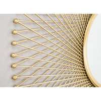 Zuo Glow Round Mirror - Gold-Hangs vertically only