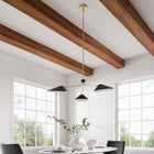 Modway Journey 3-Light 14" Arm Pendant - Black-Metal Shades