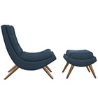 Modway Ramp Upholstered Fabric Lounge Chair Set - Azure-Dense Foaming Cushioning