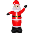 HOMCOM 8' Lit Inflatable Santa Claus Waving Christmas Decoration-Santa Claus waving hands inflatable brings a cohesive Christmas display together 
