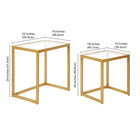 Hudson&Canal Rocco Rectangular Nested Side Table - Brass-8