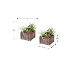 Monarch Specialties 9371 10" Tall Artificial Succulents - Brown Wooden Pots - Set of 2-Backed by a 5-year limited warranty, these artificial plants are designed for lasting quality and peace of mind