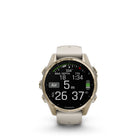 Garmin fēnix 8 - AMOLED Outdoor Recreation/Adventure Watches - 43 mm - Sapphire, Soft Gold with Fog Gray/Dark Sandstone Silicone Band-Your training readiness score is based on sleep quality, recovery, training load and HRV status to determine if you’re primed to go hard and reap the rewards (data presented is intended to be a close estimation of metrics tracked)