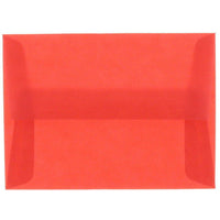 JAM Paper 4Bar A1 Translucent Vellum Invitation Envelopes - 3.625" x 5.125" - Primary Red - 25 Pack (1591618)-Color: Primary Red 