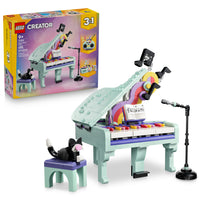 LEGO Creator Music Decor Piano with Cat-3 in 1 set gives kids ages 9 plus 3 musical toy building options
