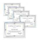 St. James Glass Frames for Certificates, Diplomas & Documents - Decorative Border - Silver Foil - 8.5" x 11" - 2 Pack-Engraved decorative border design in glossy silver foil