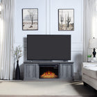 Manhattan Comfort Franklin 60" Modern Fireplace - Black and Grey - Set of 2-Recommended for up to a 56" TV