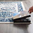 Modway Entourage Odile Distressed Floral Moroccan Trellis Area Rug - 5 ft W x 8 ft L - Ivory/Blue-Gripping Rubber Underside