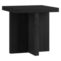Hudson&Canal Elna 22"W Square Side Table - Black Grain-A contemporary Scandinavian design for your living room, den, and more