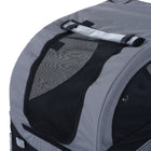 PawHut Pet Foldable Bike Trailer Wagon - Grey-Anchor point for safety leash 