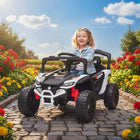 Qaba 12V Kids Ride On Truck with Dual Motors - White-Dual modes with a parental remote for enhanced safety and control 
