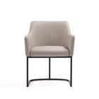 Manhattan Comfort Serena 23.03" Modern Leatherette Upholstered Dining Armchair - Light Grey-Modern Dining Armchair for Dining Room and Task Use