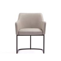Manhattan Comfort Serena 23.03" Modern Leatherette Upholstered Dining Armchair - Light Grey-Modern Dining Armchair for Dining Room and Task Use