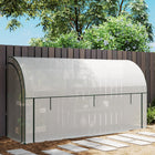 Outsunny Walk-in Wall Lean-to Greenhouse with Weed Barrier - 10' x 3' x 5' - White- Cover edging with overall hemming to prevent tearing
 