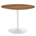 Modway Pursuit 40" Dining Table - Walnut White-Modern Dining Table
