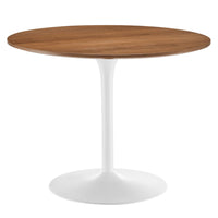Modway Pursuit 40" Dining Table - Walnut White-Modern Dining Table