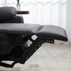 HOMCOM Loveseat Recliner Sofa with Footrest - Dark Grey-Steel frame ensures robust use