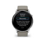 Garmin Venu 4 Smartwatch - 45 mm - Silver with Silver Gray Silicone Band-Workout options: Track all the ways you move with more than 80 preloaded GPS and indoor sports apps — including walking, running, cycling, strength training, mobility , mixed session to track multiple activities and more. And get daily suggested workouts based on your workout and recovery data
