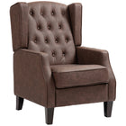 HOMCOM Faux Leather Accent Chair with Wood Legs - Thick Padding for Living Room - Brown-Water-resistant PU leather is well-suited for high traffic areas and requires minimal maintenance 

