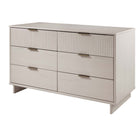Manhattan Comfort Granville 55.04" Modern Double Wide Dresser - Light Grey-Recommended for up to 50 inch TV.