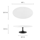 Modway Lippa 48" Oval Wood Coffee Table - Black White-MDF Tabletop