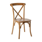 Flash Furniture HERCULES Series Stackable Pecan Wood Cross Back Chair-400 lb. Weight Capacity