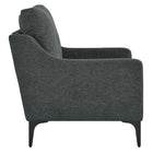 Modway Corland Upholstered Fabric Armchair - Charcoal-Spring Coil Support System