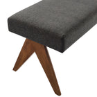 Modway Lyra 47" Fabric Upholstered Bench - Dark Grey-8