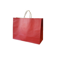 Wamaco Colour Kraft Shopper Bags - 16" x 6" x 13" - Red - 100 Pack-Kraft colour shoppers