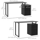 HOMCOM 47.2" Computer Desk with Multi-Use Reversible File Drawers - Black-Large and durable computer desk with drawers, perfect for working at home or for students